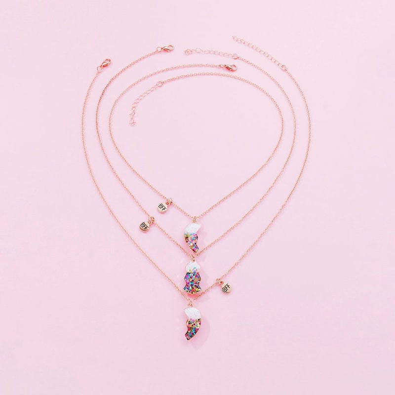 DOYYCA Friendship Necklace Best Friend Necklace for 3 Girls Magnetic Matching Heart Pendant BFF Necklaces for Sister - Image 5